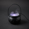 Witch Cauldron Fog Machine – Halloween Mist Maker Fogger, 12 Color-Changing LED Water Fountain Prop for DIY Haunted House & Party