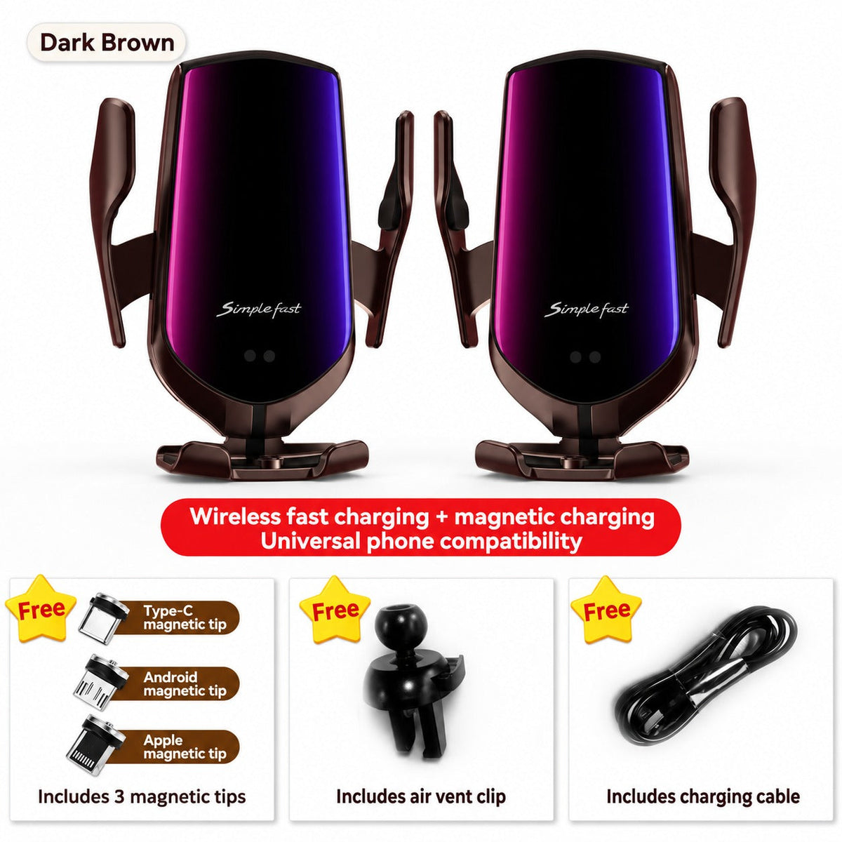 Automatic Clamping Fast Wireless Car Charger