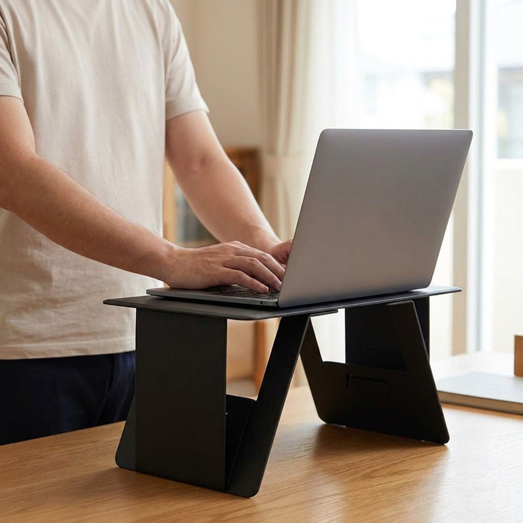 Paper-Thin Folding Laptop Riser - Portable Sit-Stand Desk for Desk, Bed and Lap