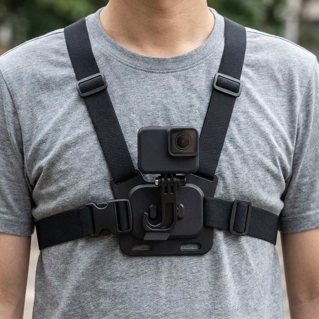 Chest Harness Mount for GoPro Hero 12 to 9 – Adjustable Strap with J Hook for AKASO & Action Camera Hands-Free Adventure Shots