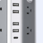 Upgraded Surge Protector Tower – 12 AC Outlets & 5 USB Ports with 10.2ft Cord, Must-Have Charging Station for Home, Office, Travel