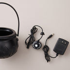 Witch Cauldron Fog Machine – Halloween Mist Maker Fogger, 12 Color-Changing LED Water Fountain Prop for DIY Haunted House & Party