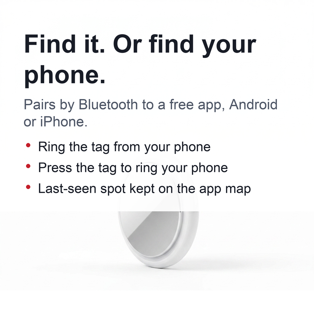 Bluetooth Key Finder Tag - Mini Smart Finder for Keys, Wallets and Bags
