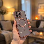 Magnetic Clear iPhone Case – Electroplated Bumper with Raised Camera Rings