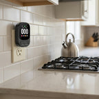 Plug-in Carbon Monoxide Detector – 3-in-1 CO Level Alarm with Temperature & Humidity Sensor, Easy Install Safety Device