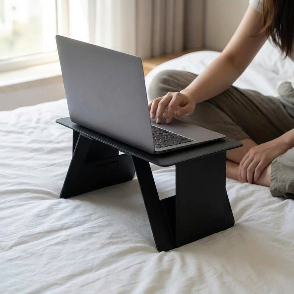 Paper-Thin Folding Laptop Riser - Portable Sit-Stand Desk for Desk, Bed and Lap