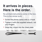 Mobile Phone Chest Mount Harness Strap Holder, Head Mount, Chest Mount