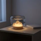 Snow Mountain Glass Bowl – Decorative Tabletop Centerpiece with a Frosted Glass Peak