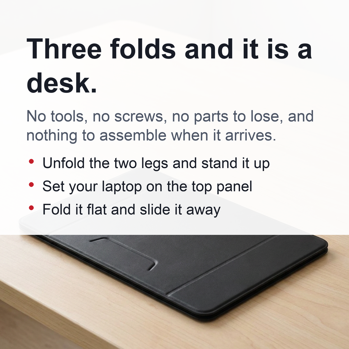 Paper-Thin Folding Laptop Riser - Portable Sit-Stand Desk for Desk, Bed and Lap