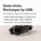 Ergonomic Wireless Mouse – 4-Key Optical Mute Mouse with 1600 DPI for Work, Gaming, or Stylish Unisex Gift