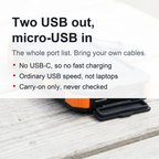 Solar Power Bank with Dual LED Light and Carabiner - USB-Charged Pocket Battery, Solar Panel for Emergency Top-Ups