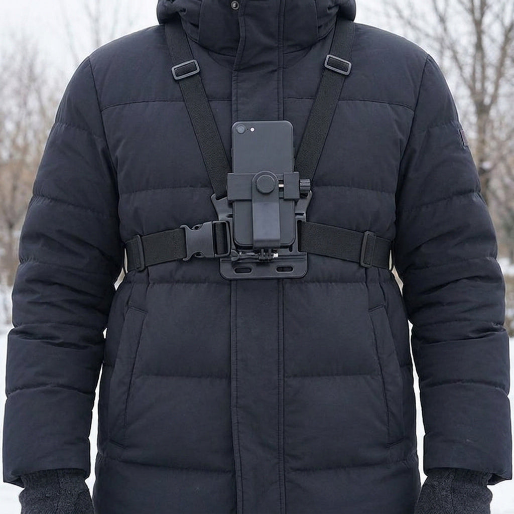 Mobile Phone Chest Mount Harness Strap Holder, Head Mount, Chest Mount