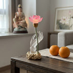Sacred Lotus Hand Crystal Lamp