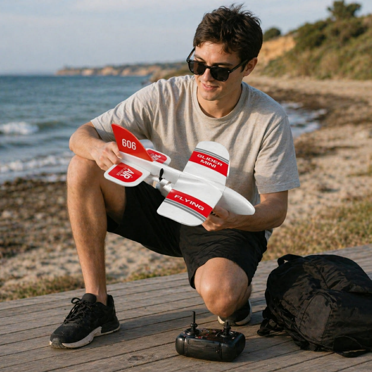 Foam Fixed Wing Mini RC Glider Airplane – Remote Control KF606 Aircraft Toy with Hand Launch Design for Outdoor Flying Fun