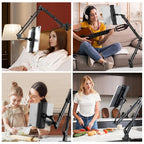 Rotatable Tablet Bed Stand – Long Arm Holder for iPad, Samsung & Xiaomi Tablets (4-12.9”) for Comfortable Viewing in Any Position