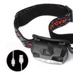 USB Rechargeable LED Headlamp – Bright Sensor-Activated Head Torch for Fishing, Hiking, Emergency Search, or Camping Adventure Use