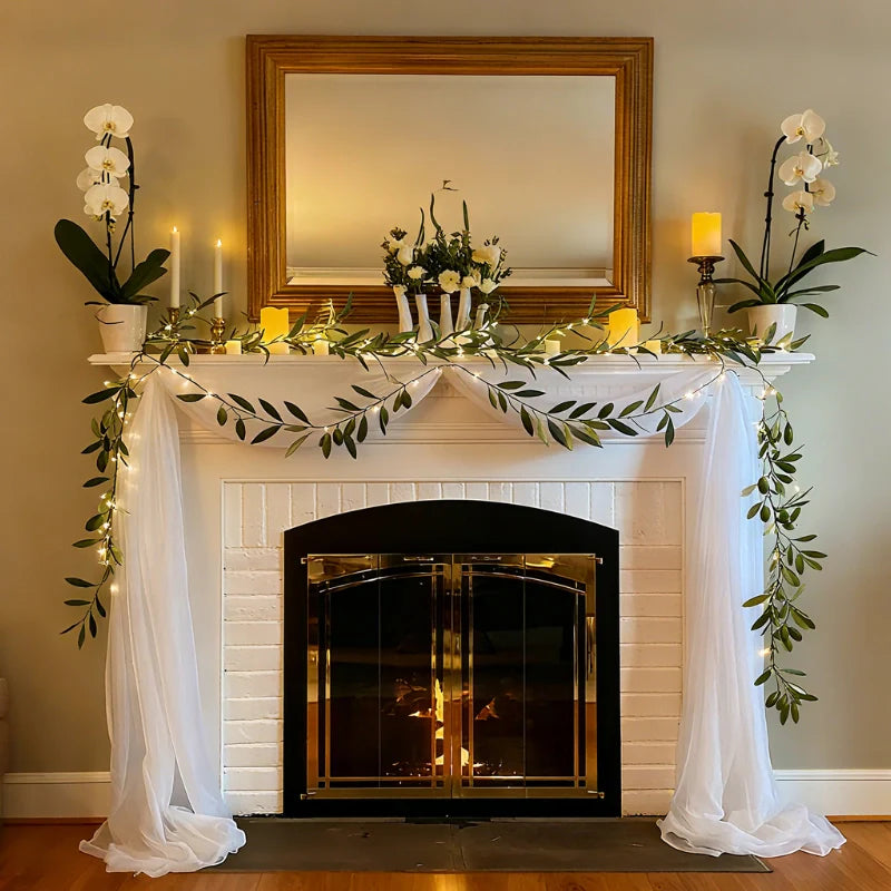 Botanical Garland Light with Warm White LEDs