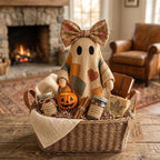 Patchwork Ghost Halloween Decoration, Resin Figurine Tabletop Decor
