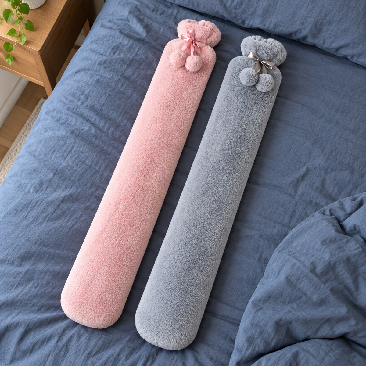 Long Winter Hot Water Bottle Plush Bed Warmer