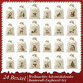 Advent calendar set with 24 cotton-linen bags