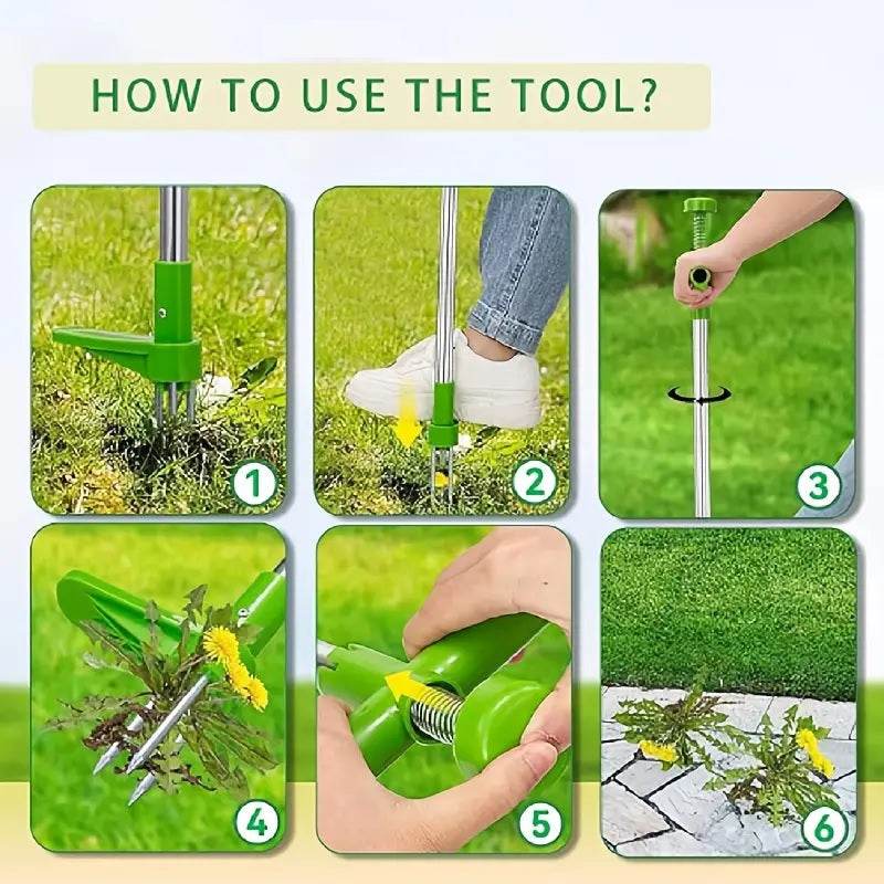 Stand Up Weeder Tool with Foot Pedal | Manual Garden Weed Remover