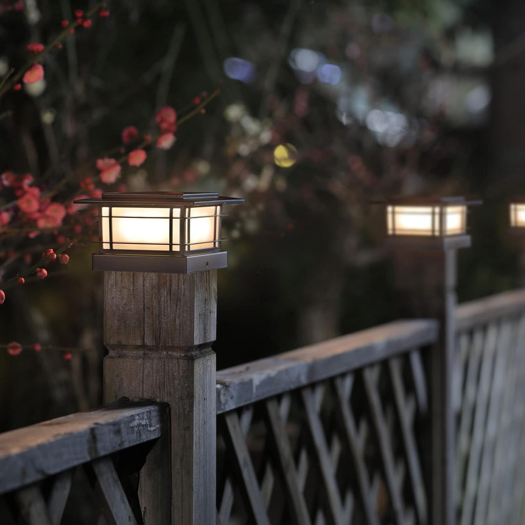 Solar Post Cap Lights with Steady and Flickering Modes