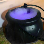 Witch Cauldron Fog Machine – Halloween Mist Maker Fogger, 12 Color-Changing LED Water Fountain Prop for DIY Haunted House & Party