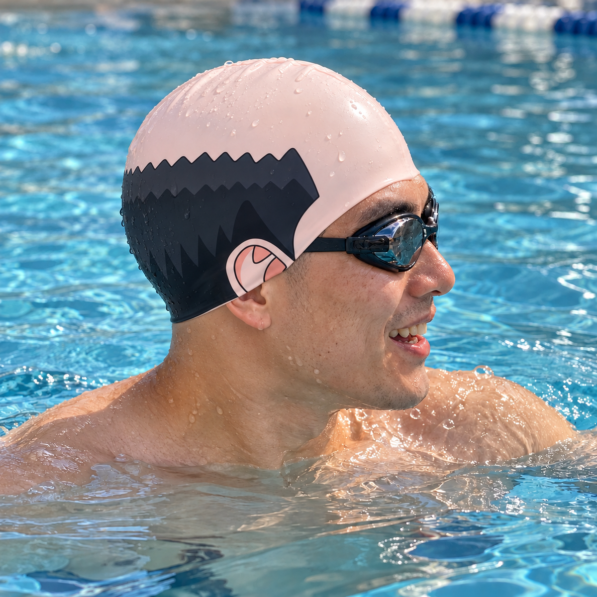 Bald Move Head Swimming Cap