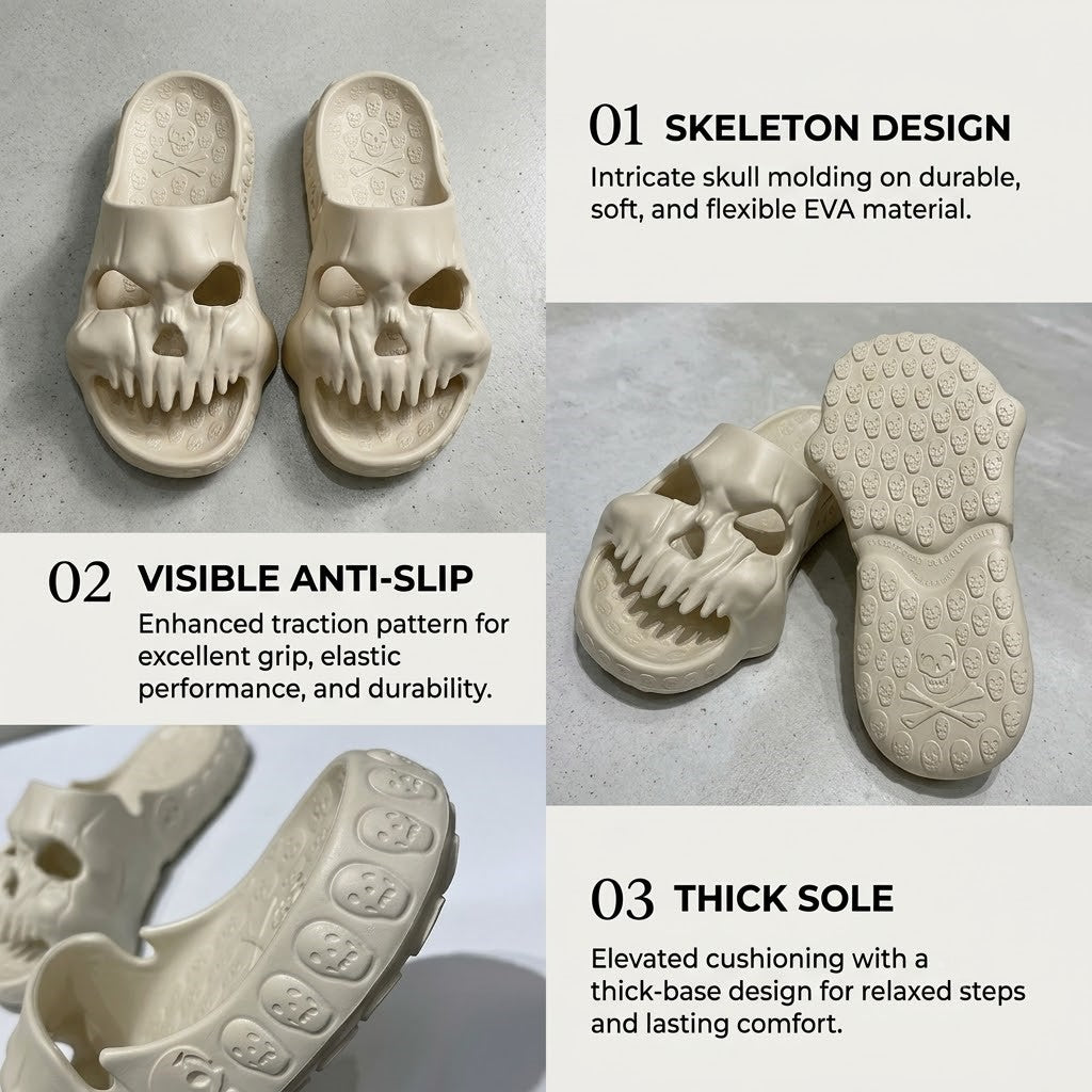 Bone Walk Skull Slide Sandals