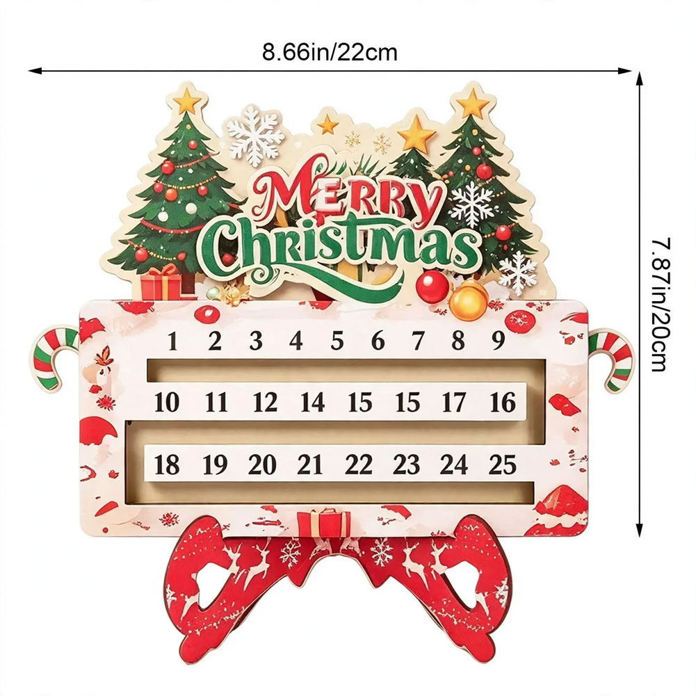 Wooden Advent calendar with movable date marker