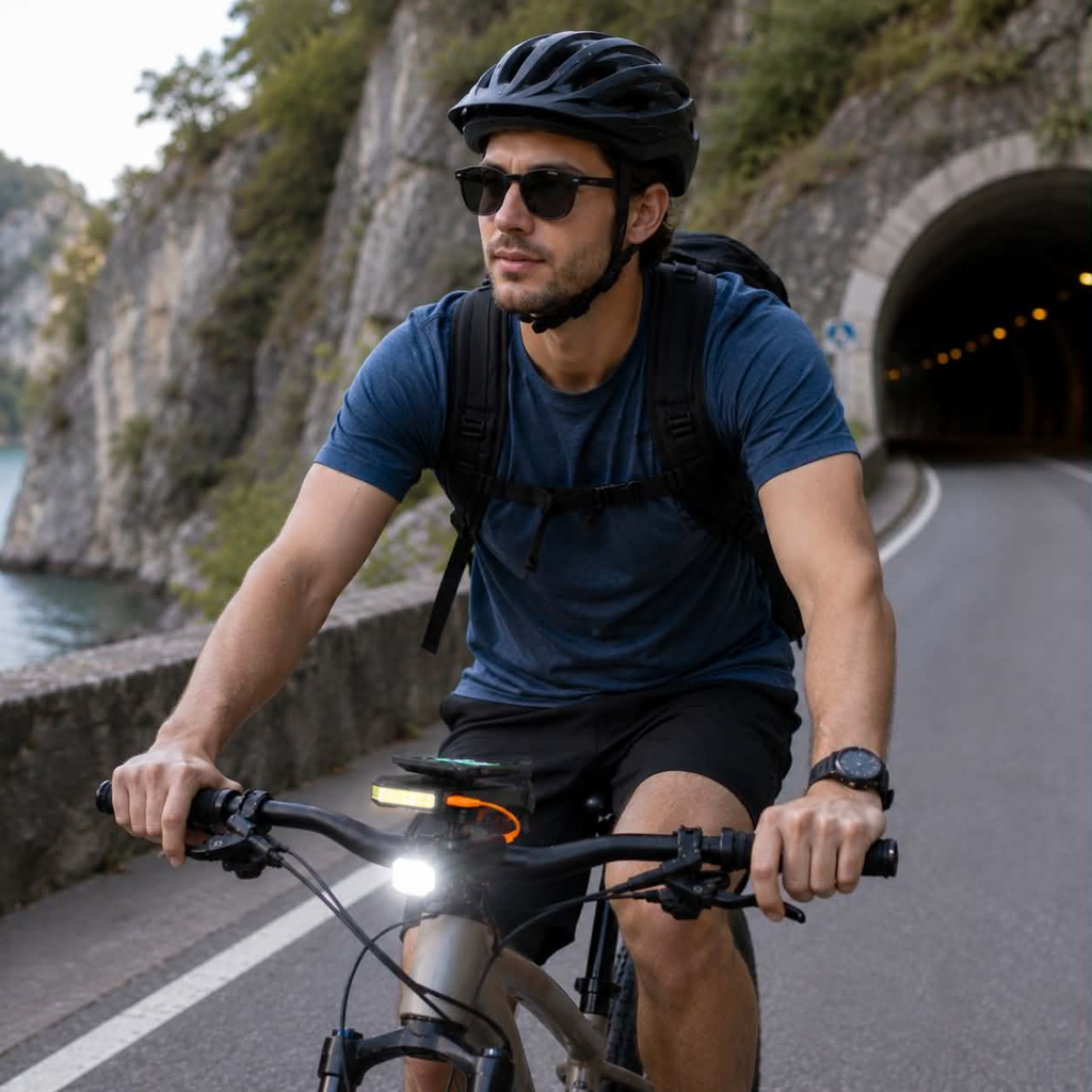 Rechargeable Bicycle Headlight - 5000mAh USB Type-C Cycling Light with High Brightness for Night Riding and Safety Visibility