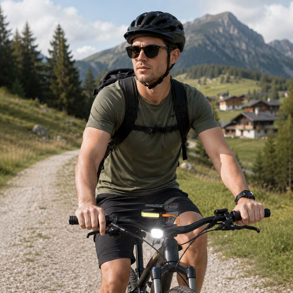 Rechargeable Bicycle Headlight - 5000mAh USB Type-C Cycling Light with High Brightness for Night Riding and Safety Visibility