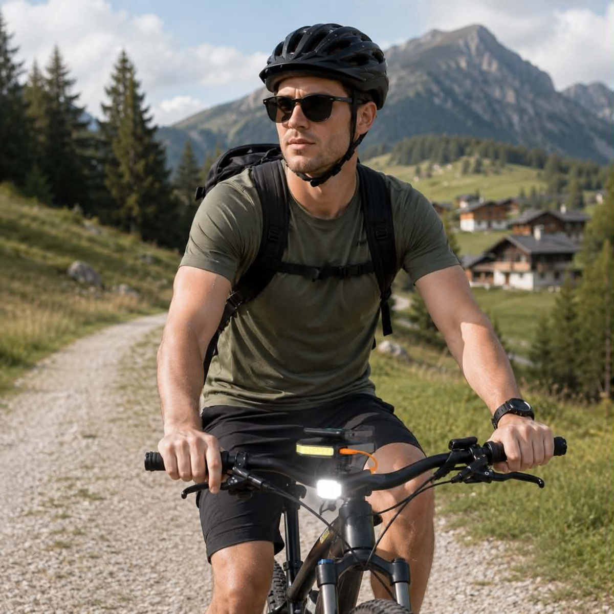 Rechargeable Bicycle Headlight - 5000mAh USB Type-C Cycling Light with High Brightness for Night Riding and Safety Visibility