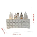 Illuminated wooden Advent calendar in village design