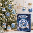 Aquarius zodiac sign advent calendar with acrylic ornaments
