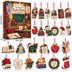 Christmas Countdown Gift Box with 24 Acrylic Ornaments