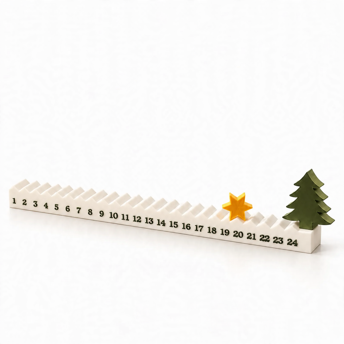 3D-printed Christmas tree advent calendar as table decor