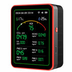 WiFi Air Quality Monitor – 15-in-1 Portable Rechargeable Smart AQI Detector with CO2, PM2.5, TVOC & Mobile App Control
