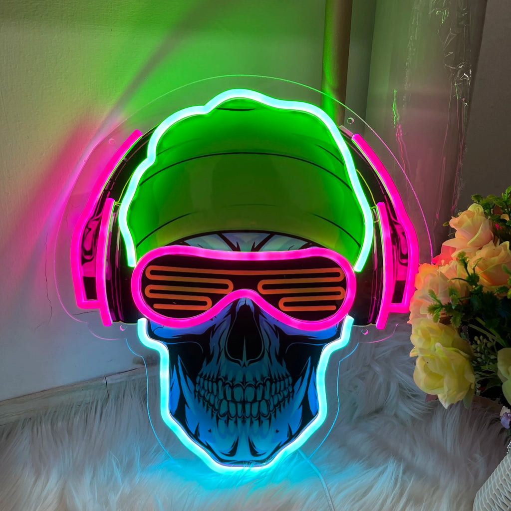 Custom Skull LED Neon Night Light – Personalized Skull Sign For Bedroom, Living Room, Game Room, Bar, and Unique Gifts
