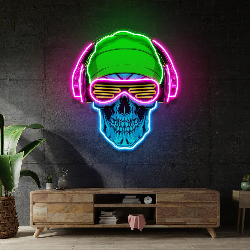 Custom Skull LED Neon Night Light – Personalized Skull Sign For Bedroom, Living Room, Game Room, Bar, and Unique Gifts