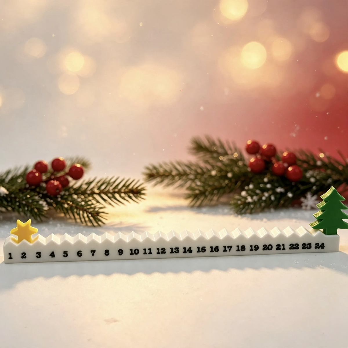 Christmas Advent Calendar made of PLA, table decoration