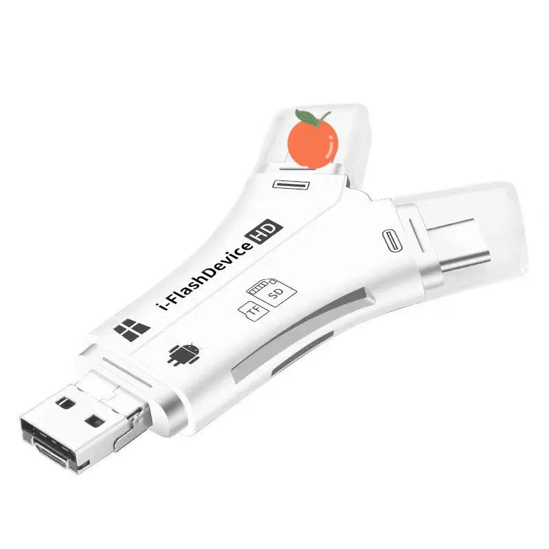 USB Multi Interface Card Reader Adapter – 4-in-1 SD TF Card Reader for Android, iPhone, and iPad Fast Data Transfer