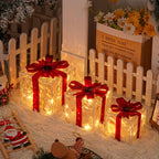 Light-Up Christmas Gift Boxes Set of 3