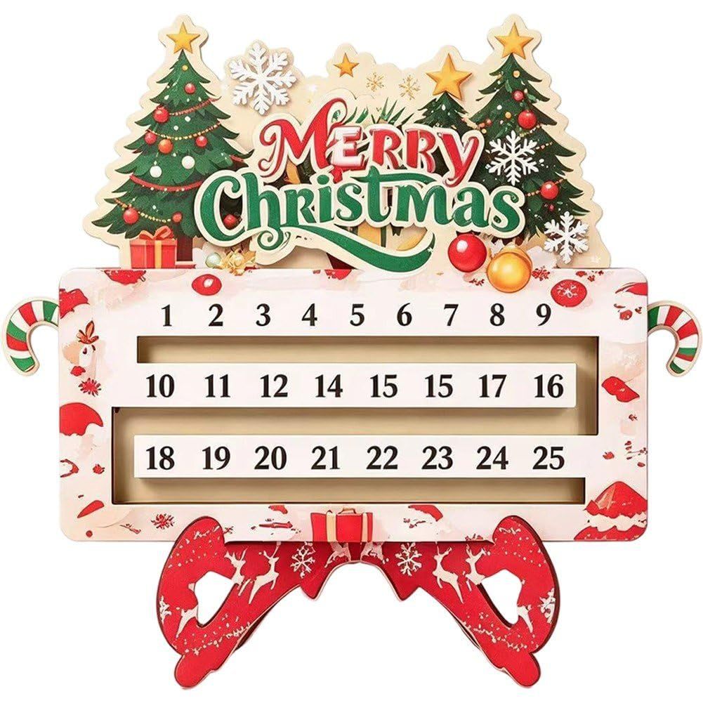 Wooden Advent calendar with movable date marker