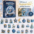 Aquarius zodiac sign advent calendar with acrylic ornaments