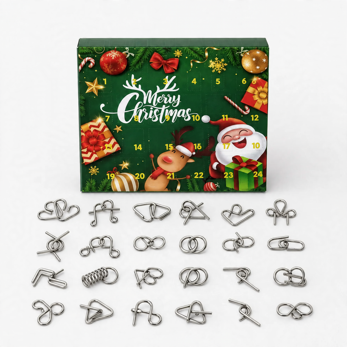 Advent calendar with 24 metal patience games