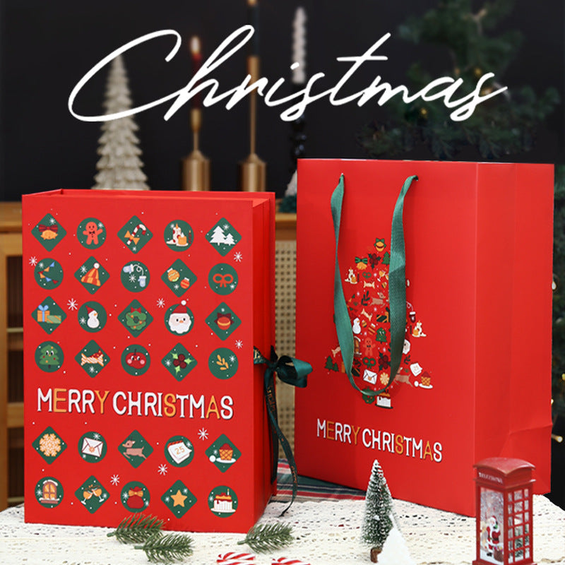 Advent calendar gift box, 24 compartments, with gold embossing
