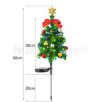 Solar Powered LED Christmas Tree Stake Light - Weatherproof Outdoor Lawn Pathway Holiday Garden Lighting