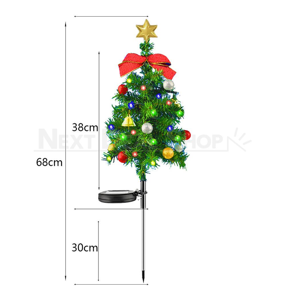 Solar Powered LED Christmas Tree Stake Light - Weatherproof Outdoor Lawn Pathway Holiday Garden Lighting