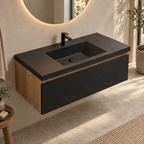 Levita Floating Black Walnut Bathroom Vanity Cabinet